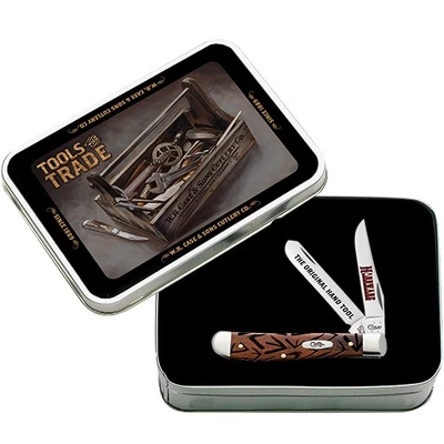 Case xx Knives Trapper Tools of the Trade Chestnut Bone AWTC54TT Pocket Knife - Image 1 of 2