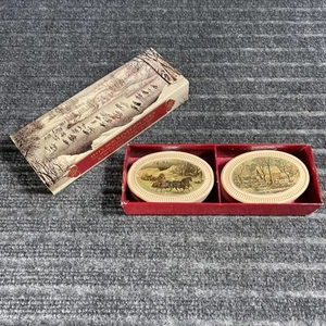 (2) Vintage Avon 1876 Winterscapes Fragranced Soap Bars Bath Set w/ Original Box - Picture 1 of 5