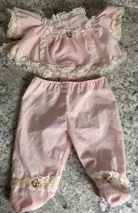 Vintage rosa Spitze Kohl Patch Kinder Kleid und Unterteil - Bild 1 von 8
