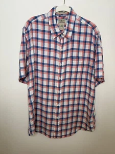 LL. Bean Men's L Slightly Fitted 100% Linen Button-Up Shirt Plaid Summer Casual - Picture 1 of 7