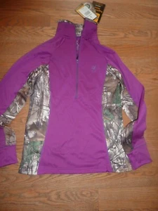 BROWNING WOMENS REALTREE PURPLE WINE LOTUS 1/2 ZIP JACKET NWT - Picture 1 of 1