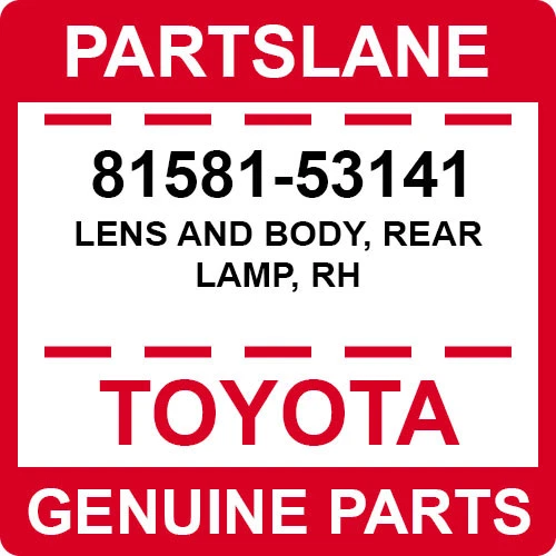 LENTE Y CARROCERÍA ORIGINALES TOYOTA, LUZ TRASERA, RH 81581-53141 Foto 1 de 1