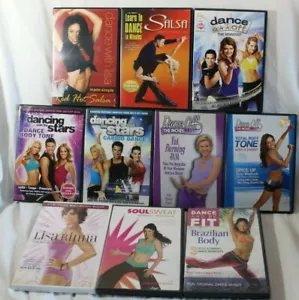 10 Dancing mix workout DVD lot Dance off the inches with stars ballroom salsa - Imagen 1 de 5