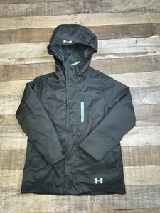 Under Armour Jacket Infrared Storm 2 Youth Small Black 3-in-1 Ski Hooded Zip - Picture 1 of 8