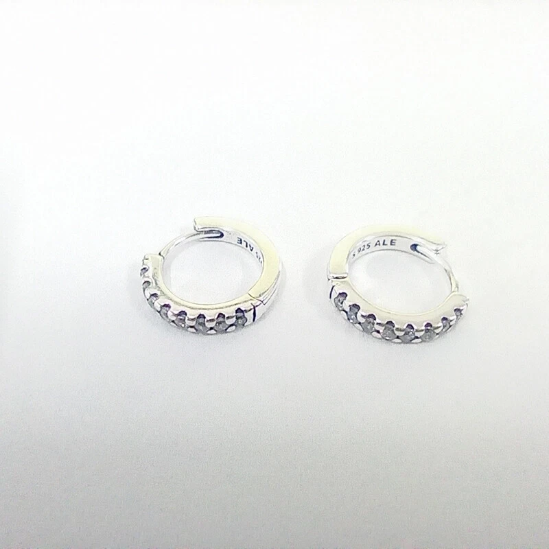 ale s925 Pandora  Sparkling Huggie Hoop Earringss Silver - Изображение 1 из 4