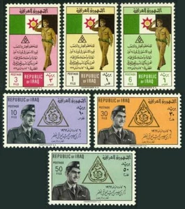Irak 287-292 montado sin montar o nunca montado, Día del Ejército-1962 General Kassem, banderas, símbolo de la República x34364 - Imagen 1 de 1