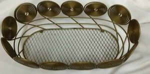 Gold Metal Basket Retro Looking Good Used Condition - Picture 1 of 4