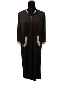 Ekouaer Robe Lounge House Coat Black Women’s Small Full Zip Full Length New - Picture 1 of 10