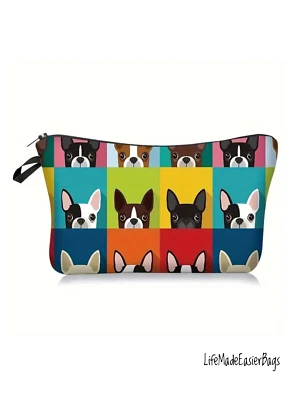 Bulldog Francés Novedad Bolsa de Cosméticos Artículos de Aseo Maquillaje Bolsa Cremallera Organizador Divertido Regalo Foto 1 de 4