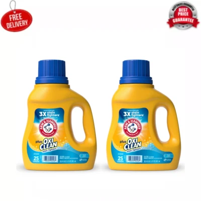 ARM & HAMMER Arm Hammer Plus OxiClean Fresh Scent, 25 Loads Liquid Laundry Detergent, 2 Pack