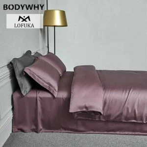 Juego de ropa de cama de seda de lujo funda de edredón sedosa belleza sábana funda de almohada - Imagen 1 de 24
