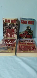 4 Paper Back Zane Grey Western Stories. Union Pacific,west Of The Pecos, The... - Picture 1 of 4