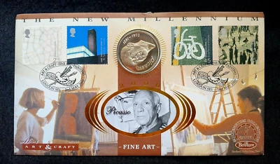 Great Britain GB UK - "FINE ART~ PAINTINGS ~ PICASSO" Benham Coin Cover 2000 - Image 1 of 4