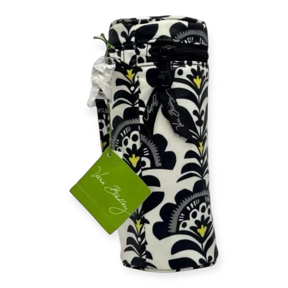 Bolsa portabotellas de agua refrigerador aislado Vera Bradley Fanfare blanco y negro Foto 1 de 4