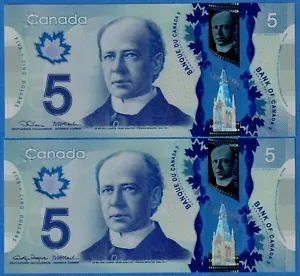 Canada $5 2013 Combo P106e,f Lane & Macklem + Rogers & Macklem - UNC Polymer - Picture 1 of 2