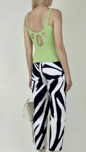 NWT House of Sunny Peggy Vest Tank Top Green Ribbed Size 4,6,10 - Picture 1 of 10