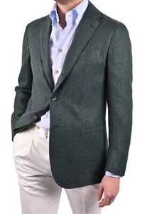 ESTILO LATINO blazer hecho a mano US 38 EU 48 lino lana seda Vincenzo Attolini - Imagen 1 de 5