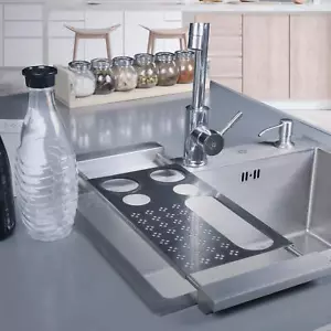 SCOLAPIATTI DA cucina Espandibile sopra Il Lavandino Acciaio Lnossidabile grigio - Foto 1 di 8