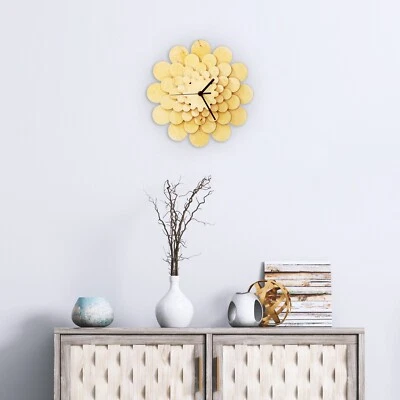 Dahlia natural - handmade wood clock with natural birch color - Image 1 of 4
