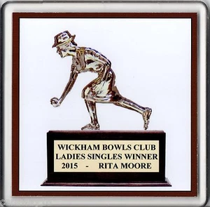 Schalen Untersetzer personalisiert Acryl Indoor Rasen Your Club Damen Singles Gewinner - Bild 1 von 1