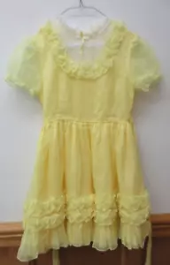 Vtg Girls Dress Size 10 FANCY 100% Nylon Ruffled Trim Elegant - Picture 1 of 4