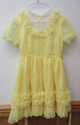 Vestido De Colección Niñas Talla 10 Elegante 100% Nylon Borde con Volantes Foto 1 de 4