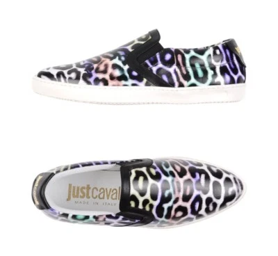 NUEVO EN CAJA Zapatillas sin cordones Just Cavalli para mujer con diseño de leopardo talla 6 EE. UU. 36 EUR Foto 1 de 4