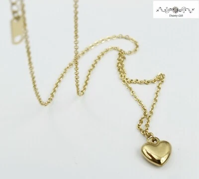 Joyería para mujer chapado en oro titanio acero inoxidable corazón amor collar 16-18" Foto 1 de 4