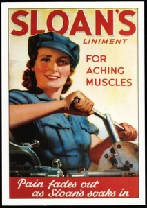 Sloan's Liniment For Aching Muscles Robert Opie Advertisement Postcard - Picture 1 of 2