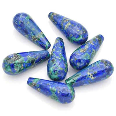 Piedras sueltas 173,5 TCW azurita 27 x 11 mm lágrima pera 34,7 gramos Foto 1 de 4