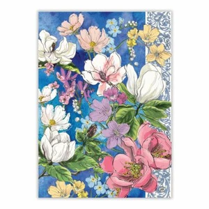 Michel Design Works Cotton Kitchen Tea Towel Magnolia Floral Blue PInk Purple - Picture 1 of 1