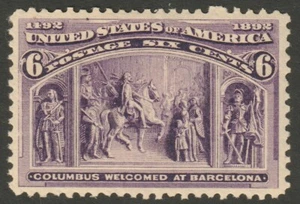 Scott #235 MNHOG VF 1893 6 Cent Purple MSP21-24 - Picture 1 of 2