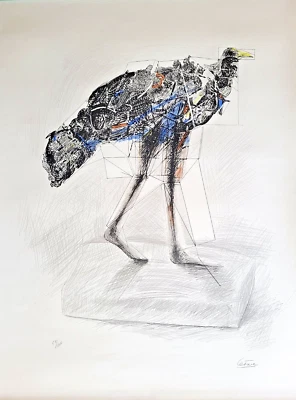 César BALDACCINI rare lithographie La POULE  1981 signée no ben arman nice klein - Photo 1/4