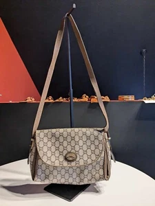 Bolso Bandolera Vintage Auténtico GUCCI GG Plus PVC Beige/Bolso de Hombro - Imagen 1 de 9