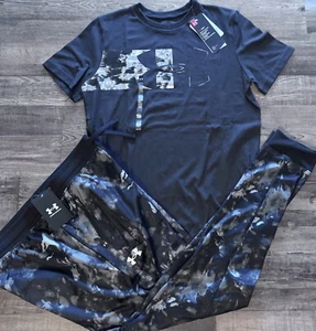 NWT Under Armour Boys YXL Black/Gray/White Graphic Print Jogger Pants Set XL - Picture 1 of 3