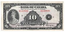 $10 1935 Bank of Canada Note English Text BC-7 - Pressed