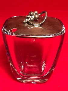 Mid Century MCM Danish Modern Sterling Silver Crystal Jar E Dragsted Denmark - Picture 1 of 9