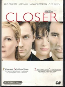 Julia Roberts movies CLOSER Natalie Portman Jude Law DVD widescreen Academy Awar - Imagen 1 de 4