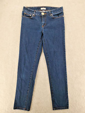 Womens Straight Leg Jeans Blue Pockets Low Rise Button Denim 6 Metro7 Nice