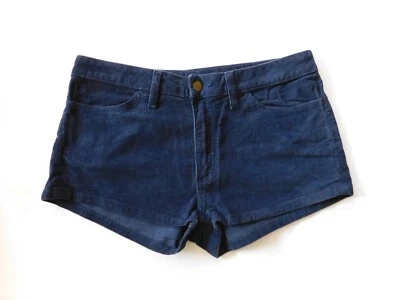 American Apparel Womens Size 28 Navy Stretch Corduroy Shorts Mini Hot Mid Rise - Image 1 of 3