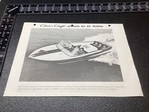 2 Chris Craft Boat Spec Info PLANS Ad Part List 1/1 23ft HOLIDAY WOOD SKI OLD - Picture 1 of 2