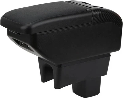 Caja reposabrazos para Suzuki Swift 2008-2023 almacenamiento de doble capa con puertos USB (negro) Foto 1 de 4