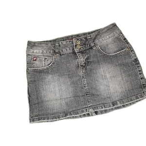 Y2K Denim Mini Skirt Embellished Bling Bedazzled Studded Rhinestone - Bild 1 von 9