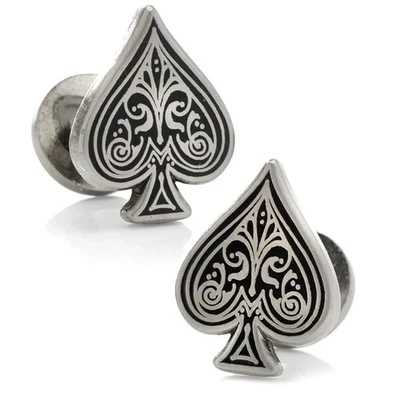 Ace of Spades Antique Silver Cufflinks - Image 1 of 4
