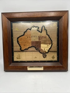 Alberi nativi australiani mappa decorativa souvenir intarsio questioni legno incorniciato  - Foto 1 di 18