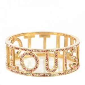 LOUIS VUITTON Brassle Mile Eunne GP Rhinestone Multi Color Gold Bangle Bracelet - Picture 1 of 11