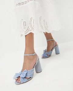 Tacón con lazo plisado azul camelia Loeffler Randall talla 10 - Imagen 1 de 9