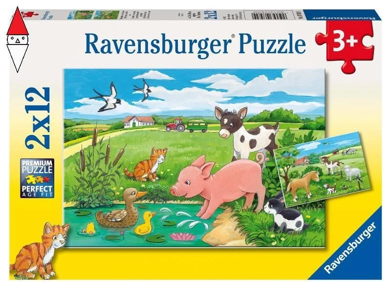 PUZZLE RAVENSBURGER PUZZLE 2X12 PZ CUCCIOLI DI CAMPAGNA - Immagine 1 di 1