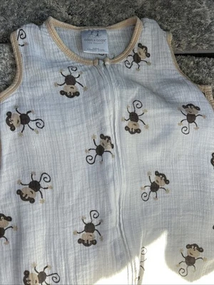 Aden + Anais Muslin Sleep Sack - Monkeys Size Medium 6-12 months 22-28 Pounds - Image 1 of 3