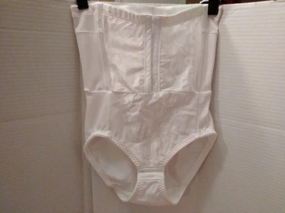 Faja moldeadora Cupido blanca cierre de gancho y ojo panel satinado pequeña 5085 Foto 1 de 4